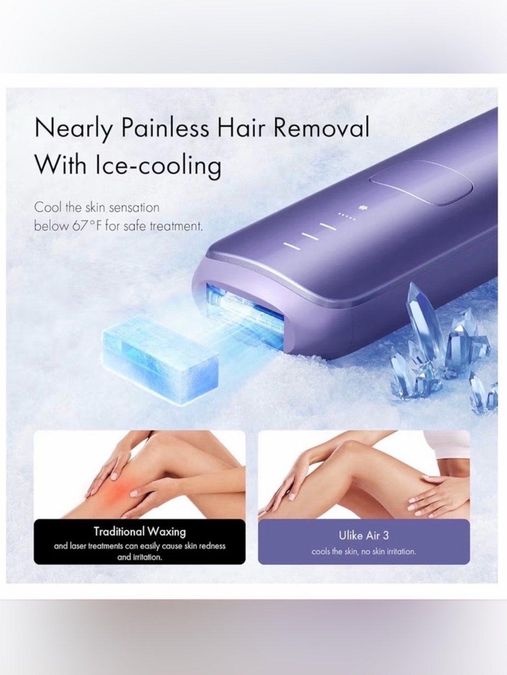Ulike Air 3 IPL Hair Removal Device - Sapphire Ice Cooling ✨ At Home Use